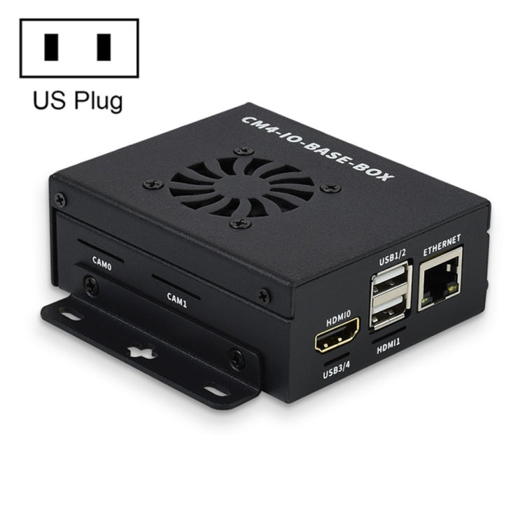 Waveshare Mini IO Board Lite Ver Mini-Computer Base Box with Metal Case & Cooling Fan for Raspberry Pi CM4, IO Board Lite Ver