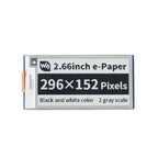 Waveshare 2.66 inch 296 x 152 Pixel Black / White E-Paper E-Ink Display Module for Raspberry Pi Pico, SPI Interface, 20052