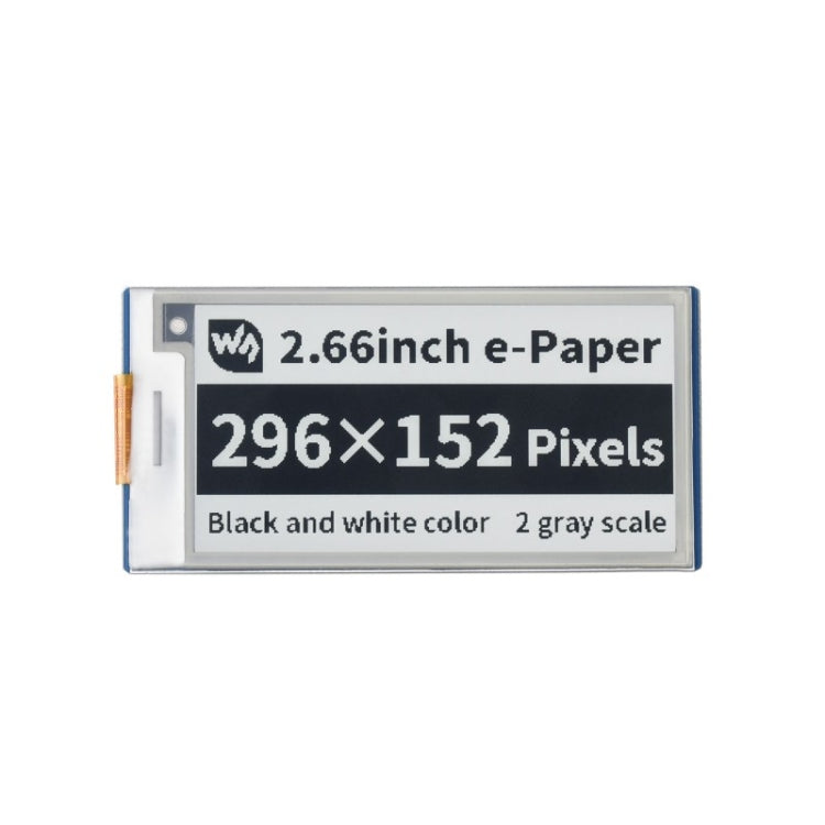 Waveshare 2.66 inch 296 x 152 Pixel Black / White E-Paper E-Ink Display Module for Raspberry Pi Pico, SPI Interface, 20052