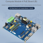 Waveshare Compute Module IO Board with PoE Feature (Type B) for Raspberry Pi all Variants of CM4, Type B for Raspberry Pi  CM4