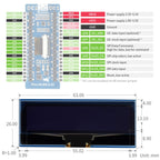 WAVESHARE 128 x 32 Pixel 2.23 inch OLED Display Module for Raspberry Pi Pico, SPI/I2C, 19750