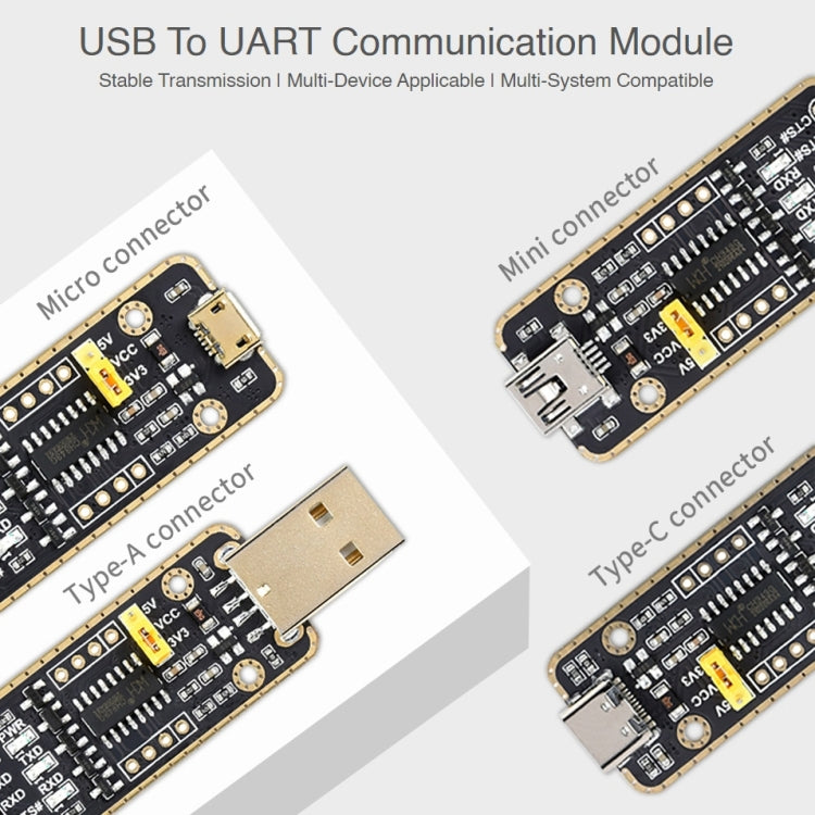 Waveshare Micro USB to UART High Band Rate Transmission Module Connectors, Micro USB