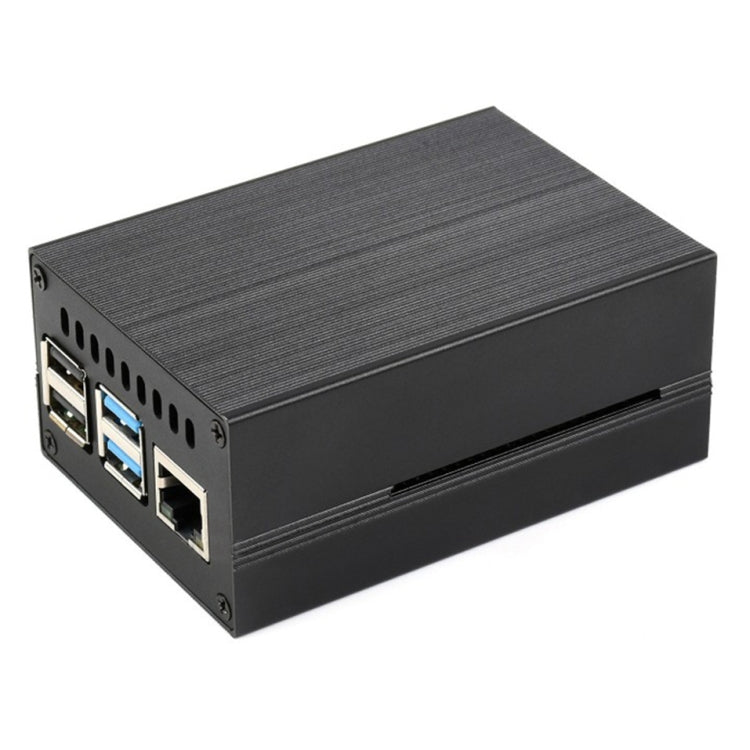 Waveshare Stripe Aluminum Cooling Case for Raspberry Pi 4, Built-In Active Radiator with Fins, Stripe Aluminum Cooling Case
