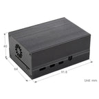 Waveshare Stripe Aluminum Cooling Case for Raspberry Pi 4, Built-In Active Radiator with Fins, Stripe Aluminum Cooling Case