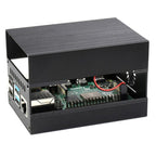 Waveshare Stripe Aluminum Cooling Case for Raspberry Pi 4, Built-In Active Radiator with Fins, Stripe Aluminum Cooling Case