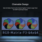 Waveshare RGB Full-Color LED Matrix Panel, 3mm Pitch, 64 x 64 Pixels, Adjustable Brightness, 22100