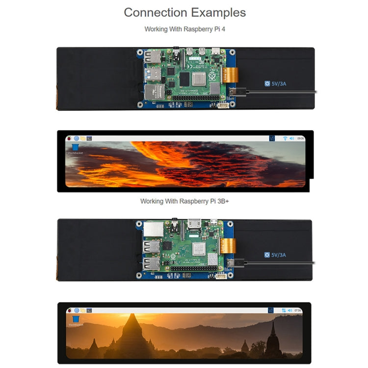 WAVESHARE 11.9 inch Capacitive Touch Display For Raspberry Pi, 320 x 1480, IPS, DSI Interface, 11.9 inch
