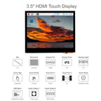 Waveshare 3.5 inch HDMI Capacitive Touch IPS LCD Display (E), 640 x 480, Audio Jack, 3.5 inch Audio Jack