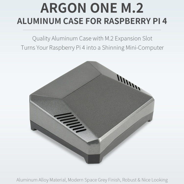 Waveshare Argon One M.2 Aluminum Case For Raspberry Pi 4, with M.2 Expansion Slot, Argon One M.2