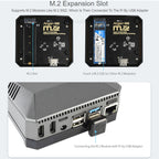 Waveshare Argon One M.2 Aluminum Case For Raspberry Pi 4, with M.2 Expansion Slot, Argon One M.2