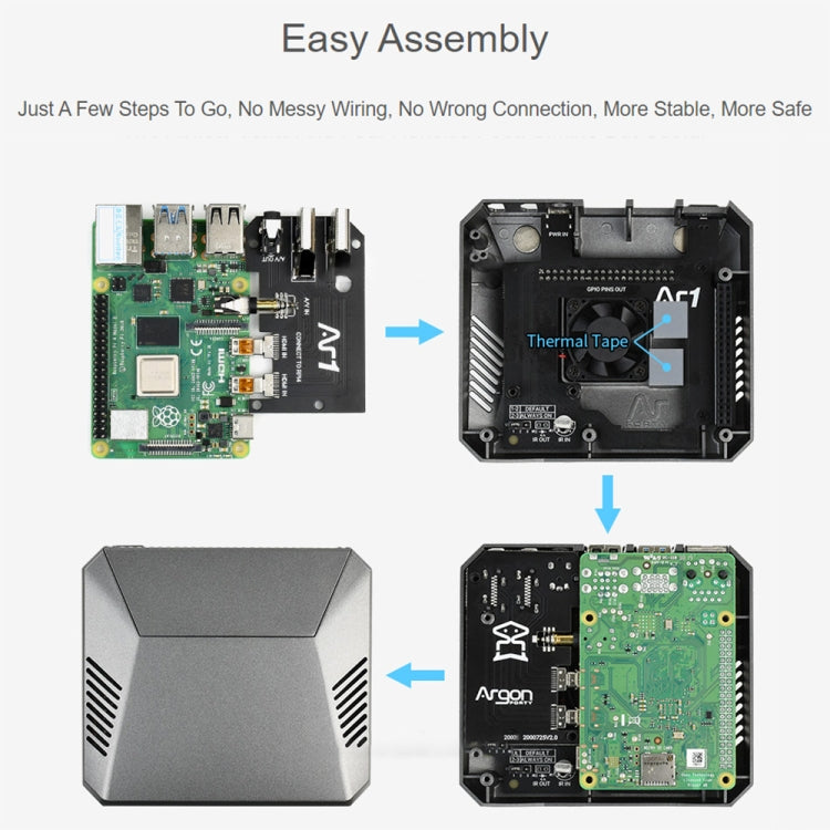 Waveshare Argon One M.2 Aluminum Case For Raspberry Pi 4, with M.2 Expansion Slot, Argon One M.2