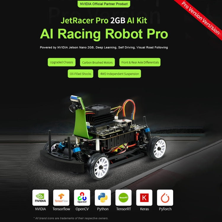 Waveshare JetRacer Pro 2GB AI Kit, High Speed AI Racing Robot Powered by Jetson Nano 2GB, Pro Version, EU Plug, JetRacer Pro 2GB AI  Kit