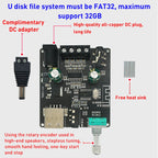 50W MP3 Stereo Audio Digital Power Amplifier Board Bluetooth Amplifier Module, without Shell, Without Shell