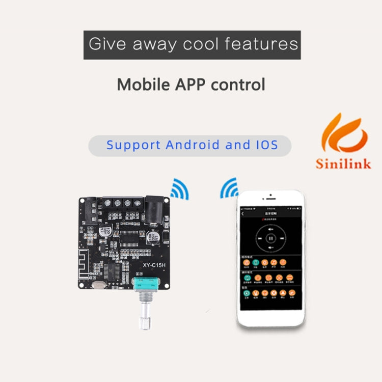 XY-C15H 20W Dual Channel HIFI Bluetooth 5.0 Stereo Digital Audio Power Amplifier Board without Shell, without Shell