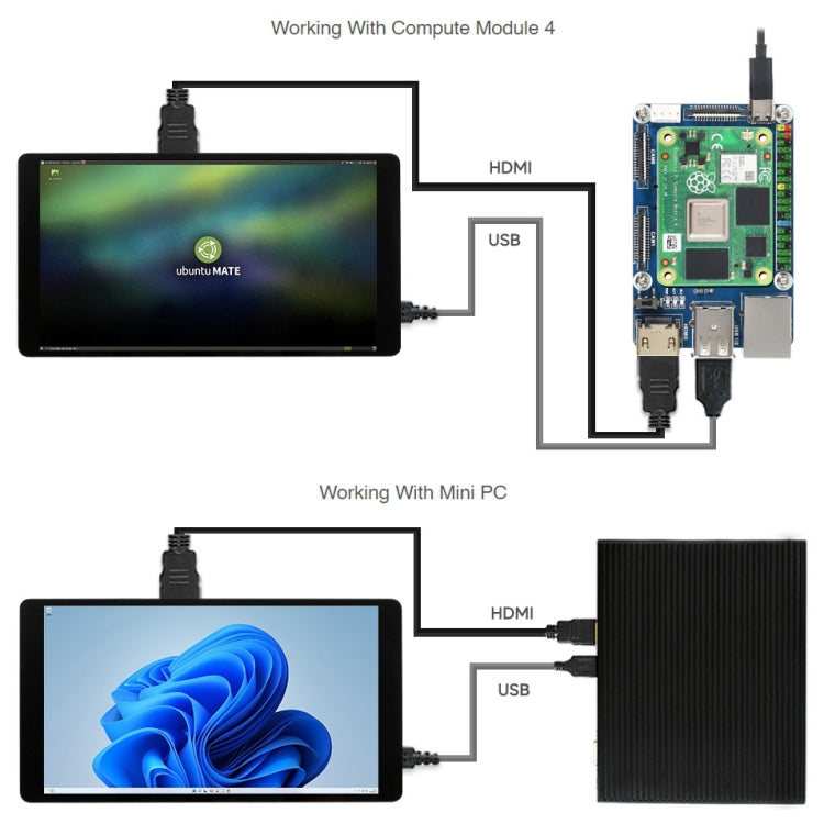 Waveshare 5.5 inch 1440 x 2560 2K Capacitive Touch LCD Display IPS Screen for Raspberry Pi , HDMI Interface, 5.5 inch
