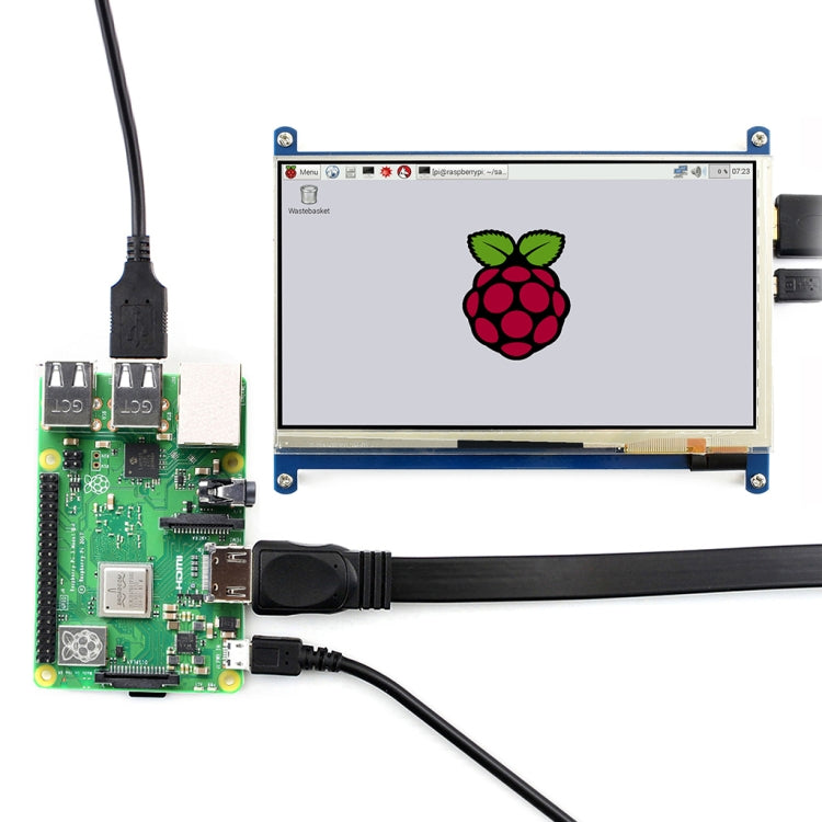 WAVESHARE 7 Inch HDMI LCD (C) 1024x600 Touch Screen  for Raspberry Pi with Bicolor Case, 7 Inch HDMI LCD (C) with Case