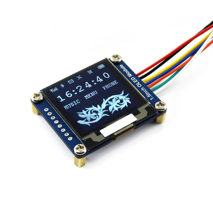 WAVESHARE 128x128 General 1.5inch OLED Display Module 16 Gray Scale with SPI/I2C Interface, 1.5inch OLED