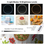 23cm Ring LED Panel Folding Portable Light Photo Lighting Studio Shooting Tent Box Kit with 6 Colors Backdrops (Black, White, Yellow, Red, Green, Blue), Unfold Size: 24cm x 23cm x 23cm