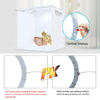 23cm Ring LED Panel Folding Portable Light Photo Lighting Studio Shooting Tent Box Kit with 6 Colors Backdrops (Black, White, Yellow, Red, Green, Blue), Unfold Size: 24cm x 23cm x 23cm