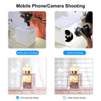23cm Ring LED Panel Folding Portable Light Photo Lighting Studio Shooting Tent Box Kit with 6 Colors Backdrops (Black, White, Yellow, Red, Green, Blue), Unfold Size: 24cm x 23cm x 23cm