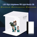 PULUZ 20cm Folding Portable 550LM Light Photo Lighting Studio Shooting Tent Box Kit with 2 Colors Backdrops (Black, White), Unfold Size: 24cm x 23cm x 23cm