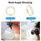 20cm Include 2 LED Panels Folding Portable 1100LM Light Photo Lighting Studio Shooting Tent Box Kit with 2 Colors Backdrops (Black, White), Unfold Size: 24cm x 23cm x 23cm
