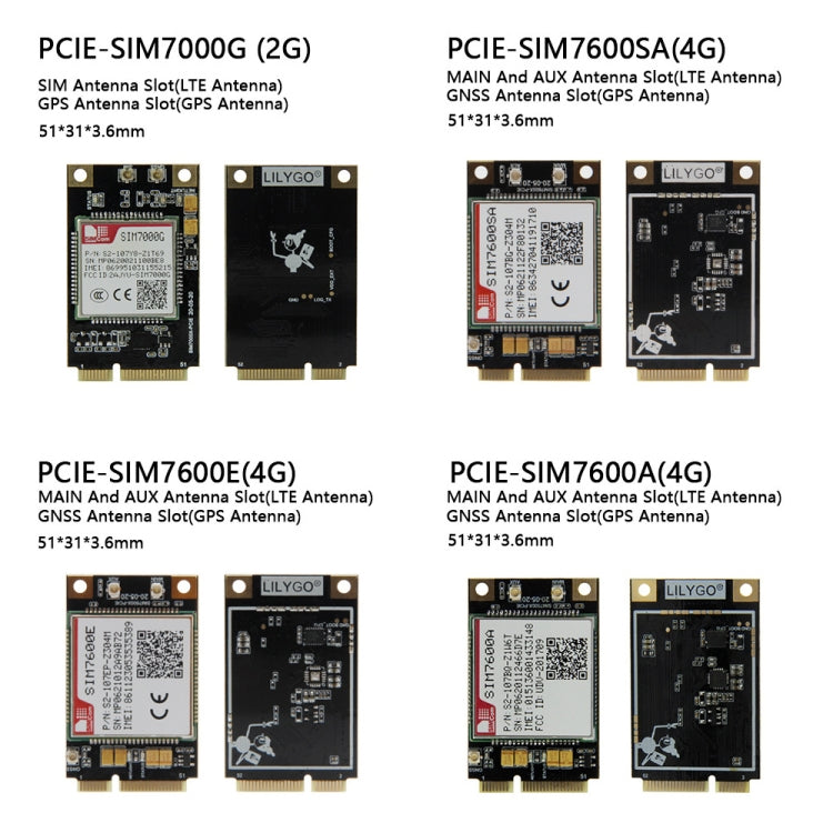 TTGO T-PCIE ESP32-WROVER-B AXP192 Chip WiFi Bluetooth Nano Card SIM Series Module Hardware Composable Development Board, SIM7000G-PCIE, SIM7000G-PCIE