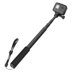 For DJI / Insta360 / GoPro and Other Action Camera Universal Aluminum Alloy Selfie Stick with Adapter, Length: 25-75cm, Length: 25-75cm