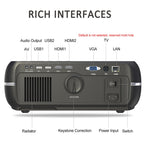 DH-A10 5.8 inch LCD Screen 4200 Lumens 1280 x 800P HD Smart Projector with Remote Control,Android 6.0 OS, Support WiFi, Bluetooth,HDMIx2, USBx2, VGA, AV IN/RCA, RJ45, LAN