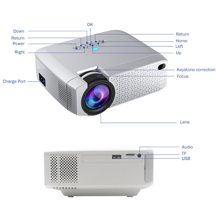 D40S 1600 Lumens Portable Home Theater LED HD Digital Projector, D40S