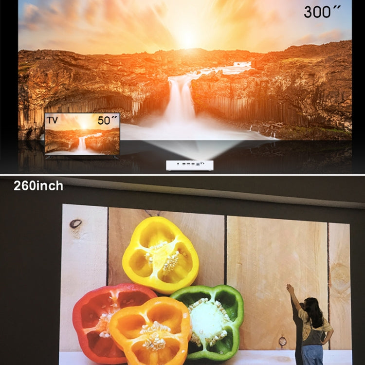 TOUMEI V6 3800 Lumens Android 9.0 3D Smart DLP Projector, 2GB+32GB, Support Dual Band WiFi / Bluetooth / HDMI / TF Card / RJ45