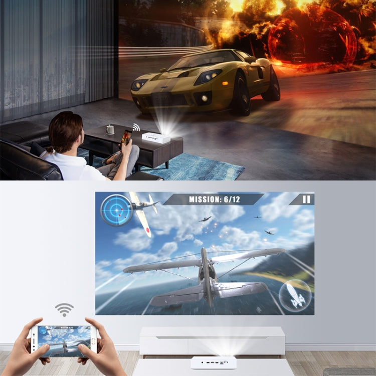 TOUMEI V6 3800 Lumens Android 9.0 3D Smart DLP Projector, 2GB+32GB, Support Dual Band WiFi / Bluetooth / HDMI / TF Card / RJ45