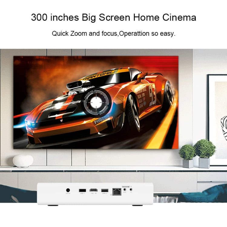 TOUMEI V6 3800 Lumens Android 9.0 3D Smart DLP Projector, 2GB+32GB, Support Dual Band WiFi / Bluetooth / HDMI / TF Card / RJ45