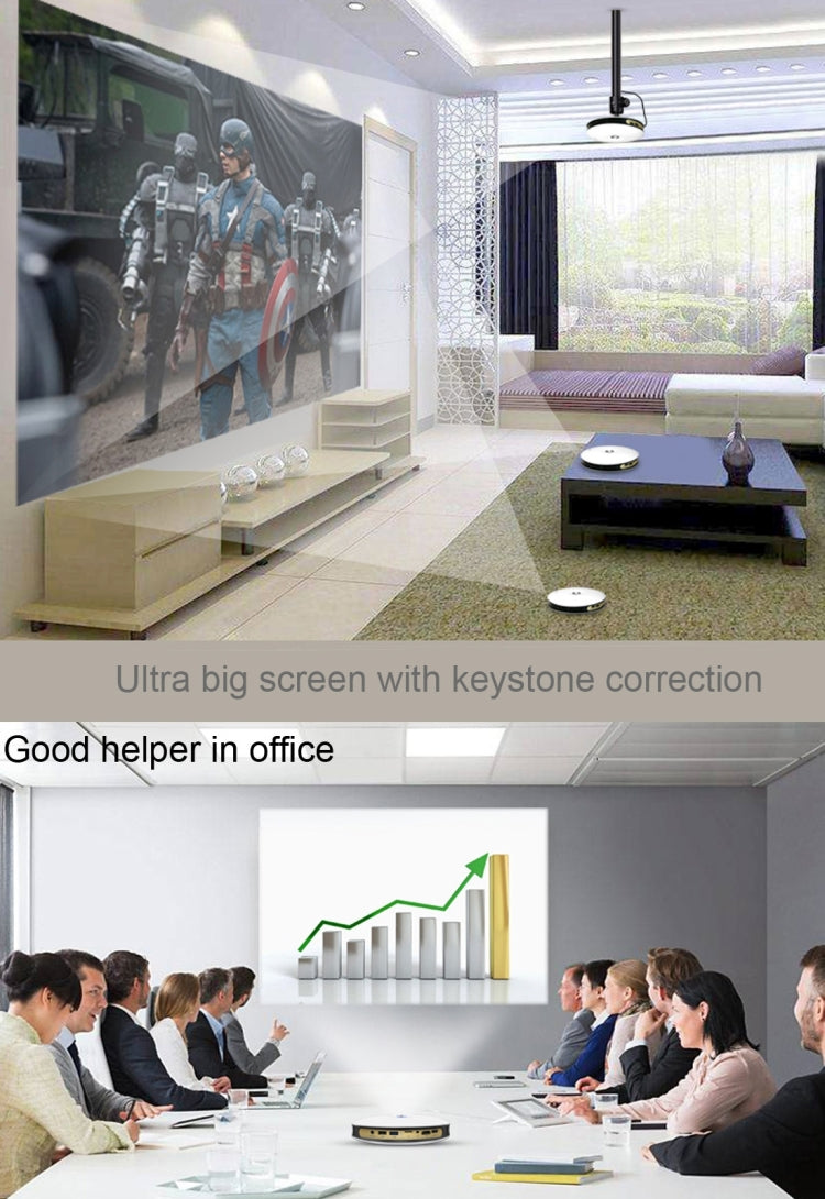 CACACOL ITC-DO8 220LM WiFi Smart 1280*800 DLP DMD LED Portable Projector with Remote Control,  Android 6.1 , MSD6A628 Quad Core, 2GB RAM, 16GB ROM, WiFi, BT, HDMI, without Tripod Holder, ITC-DO8
