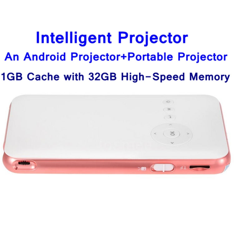 Wejoy DL-S6+ 1000 Lumens 854x480 Smart Mini Projector, RK3128 CPU, 1GB+32GB, Android 4.4, Bluetooth, WiFi, HDMI, DL-S6+/Rose Gold