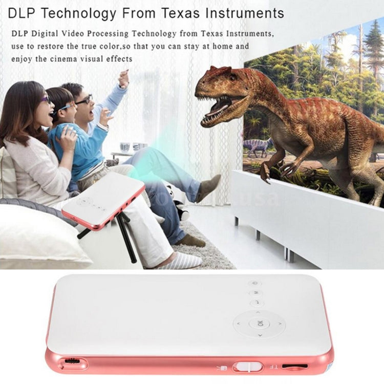 Wejoy DL-S6+ 1000 Lumens 854x480 Smart Mini Projector, RK3128 CPU, 1GB+32GB, Android 4.4, Bluetooth, WiFi, HDMI, DL-S6+/Rose Gold