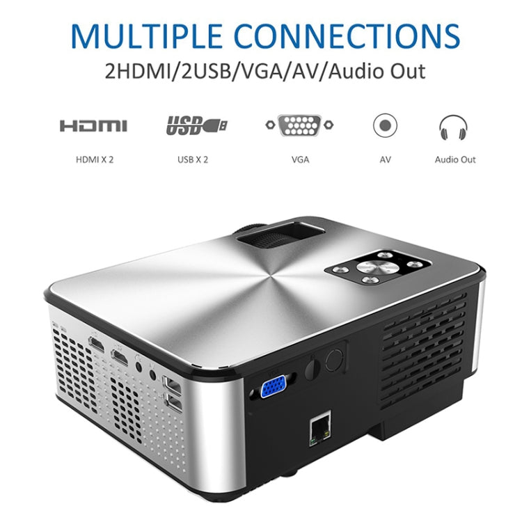 Cheerlux C9 1280x720 720P HD Smart Projector, Support HDMI x 2 / USB x 2 / VGA / AV, C9 (Black), C9 (Black Grey)