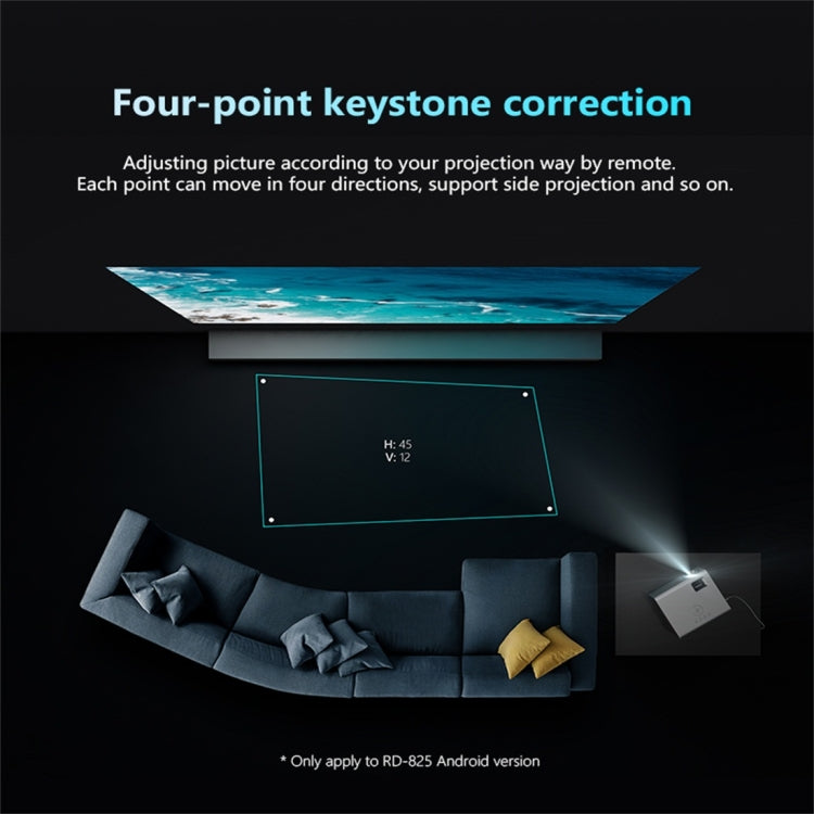 RD825 1280x720 2200LM Mini LED Projector Home Theater, Support HDMI & AV & VGA & USB, General Version, General Version