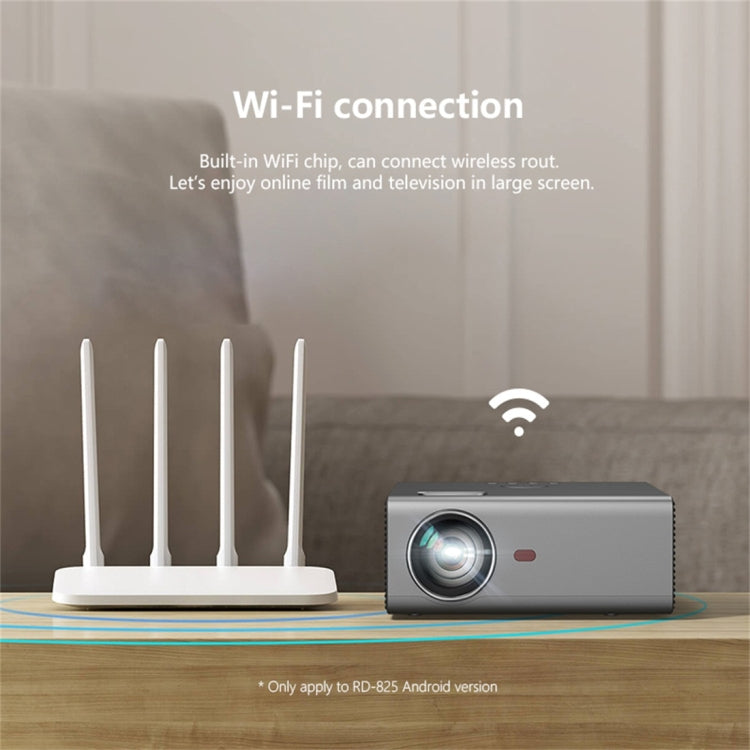 RD825 1280x720 2200LM Mini LED Projector Home Theater, Support HDMI & AV & VGA & USB, Smart Version, Smart Version