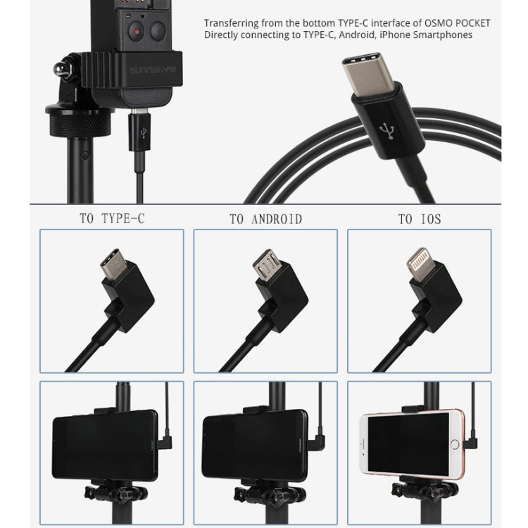 Sunnylife OP-X9208 Type-C to Type-C Cable for DJI OSMO Pocket, Length:1m, Type-C