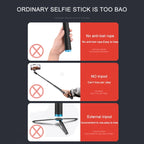 RUIGPRO One-piece Handheld Tripod Selfie Stick Telescopic Monopod Mount for DJI, Insta360, GoPro and Other Action Cameras, Black)