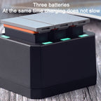 USB Triple Batteries Charger with LED Indicator Light for DJI OSMO Action, Charger