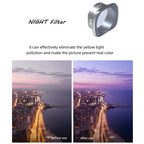 JSR NIGHT Light Pollution Reduction Lens Filter for DJI FPV, Aluminum Alloy Frame, NIGHT