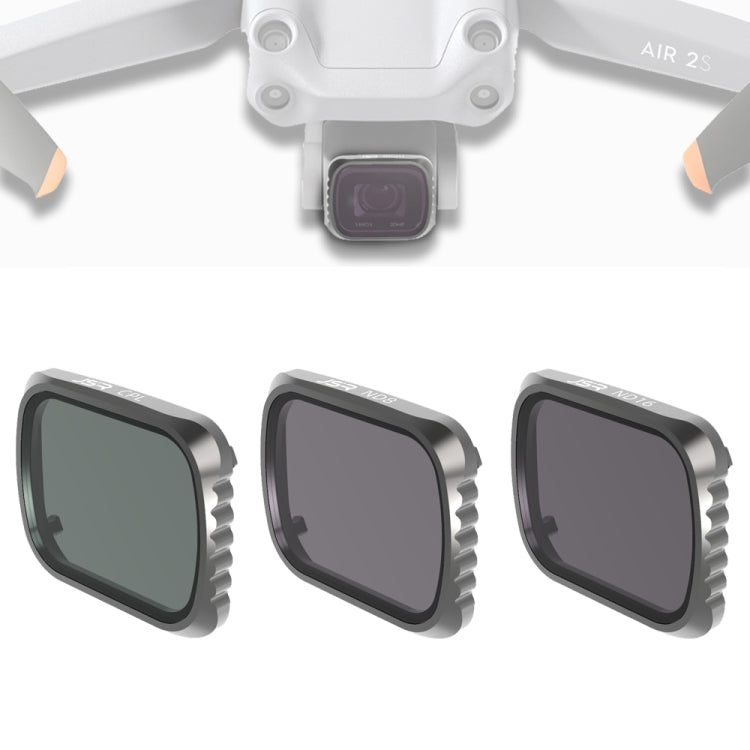 JSR KS CPL + ND8 + ND16 Lens Filter for DJI Air 2S, Aluminum Frame, CPL + ND8 + ND16