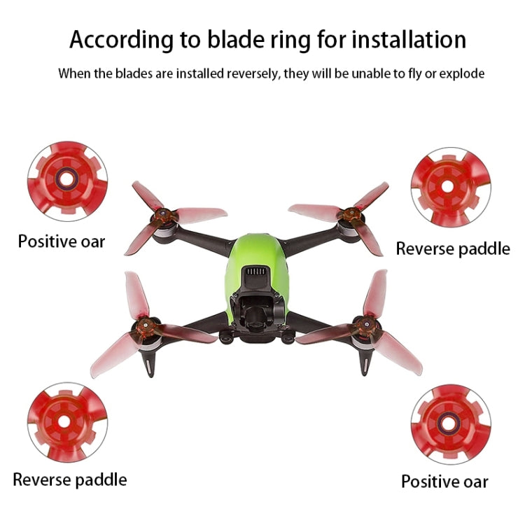 RCSTQ 2 Pairs Clear Color Quick-release Propellers for DJI FPV, For DJI FPV(Green), For DJI FPV(Blue), For DJI FPV(Red)