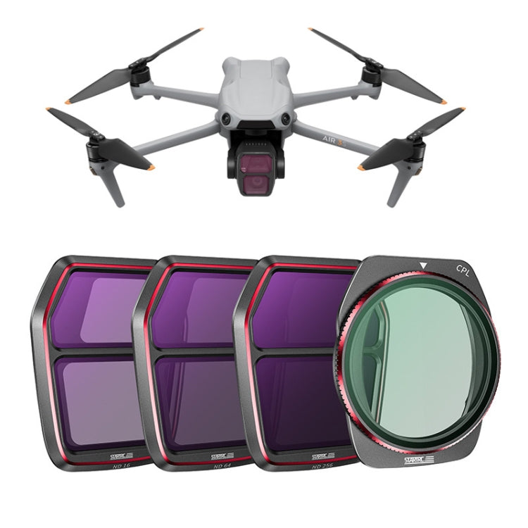 For DJI Air 3S STARTRC 4 in 1 ND16 ND64 ND256 CPLCPL Lens Filter, ND16 ND64 ND256 CPL