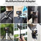 For DJI Osmo Action 5 Pro / 4 / 3 Sunnylife Foldable Magnetic Quick Release Mount Action Camera Selfie Stick Tripod Adapter Cam Stand, AD887 For DJI Osmo 360 / Action 5 Pro