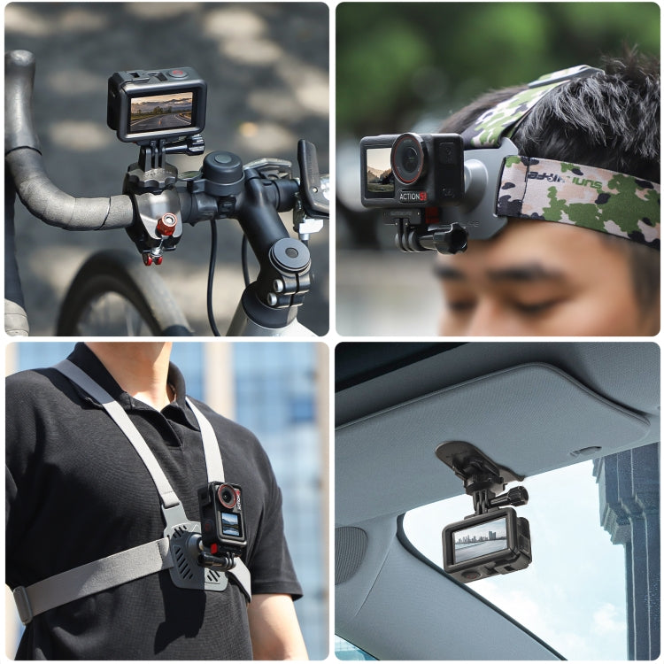 For DJI Osmo Action 5 Pro / 4 / 3 Sunnylife Foldable Magnetic Quick Release Mount Action Camera Selfie Stick Tripod Adapter Cam Stand, AD887 For DJI Osmo 360 / Action 5 Pro