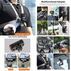 For DJI Osmo Action 5 Pro / 4 / 3 Sunnylife Foldable Magnetic Quick Release Mount + Magnetic Cold Shoe Adapter, AD938+AD887 For DJI Osmo Action 5 Pro / 4 / 3