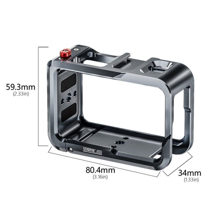 For DJI Osmo Action 5 Pro STARTRC Metal Cage Expansion Adapter Frame with Cold Shoe, For DJI Osmo Action 5 Pro